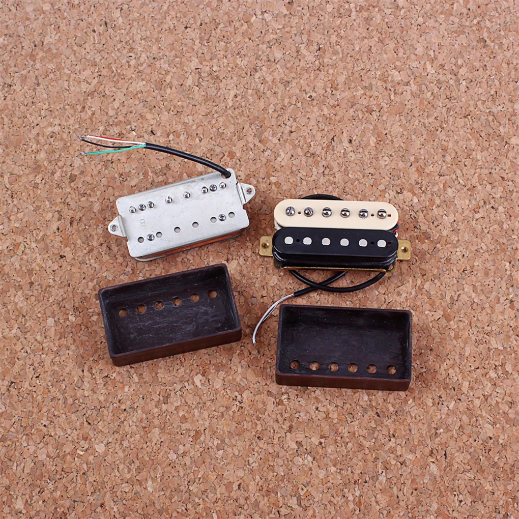 

2 Pieces Bass Pickup Set Covers 6 Sturdy Humbucker Cover Maple Protective Lid Music 6-Strings Guitar Instrument