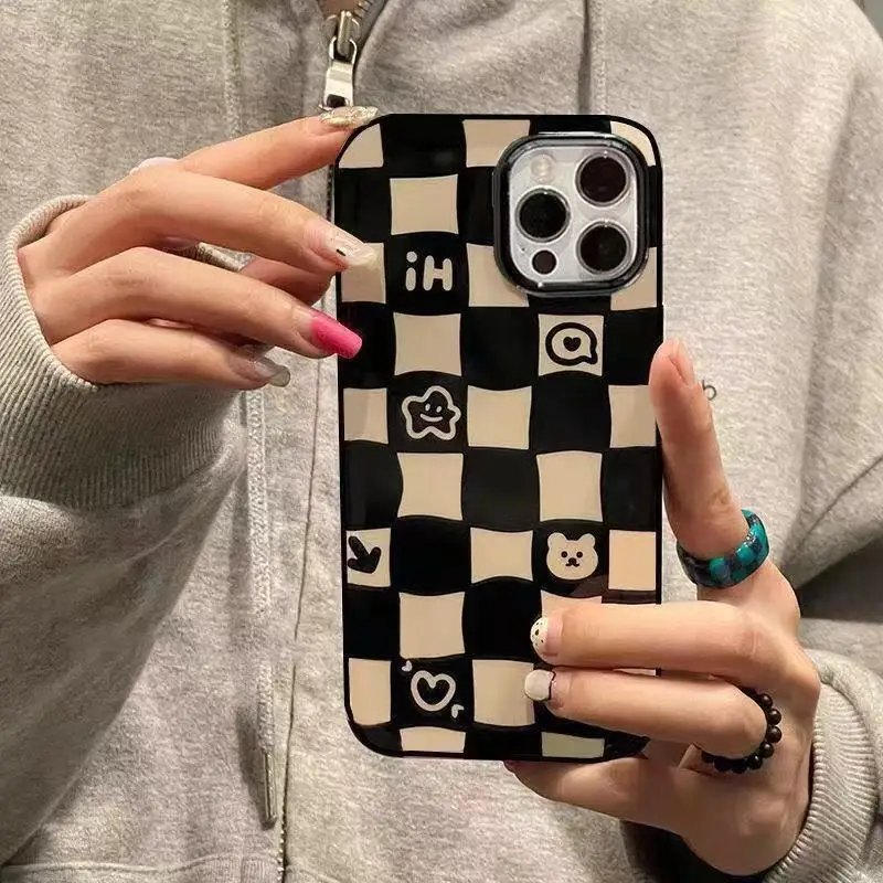 Мягкий чехол из ТПУ с мультяшной сеткой для iPhone 13 Pro Max 12 11 XR 7 8 6 6S Plus X XS |
