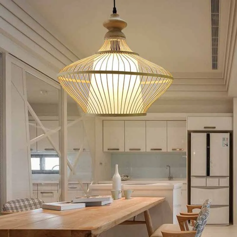Китайская бамбуковая деревня люстра ручной работы для ресторана бара чайного