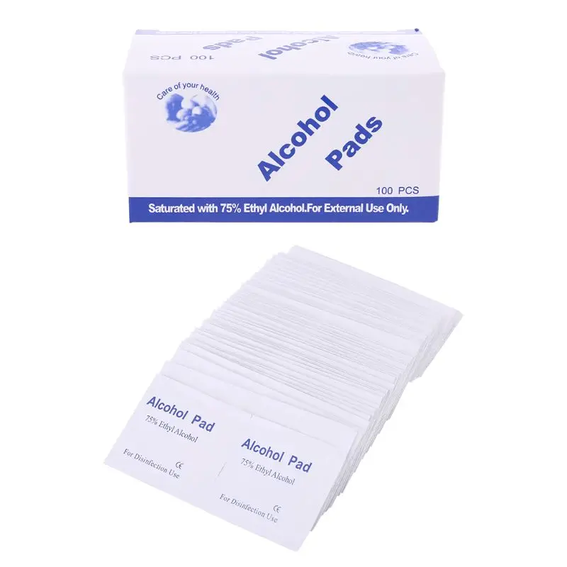

100 Pcs Alcohol Wipe Clean Pad Medical Swab Sachet Antibacterial Tool Cleanser