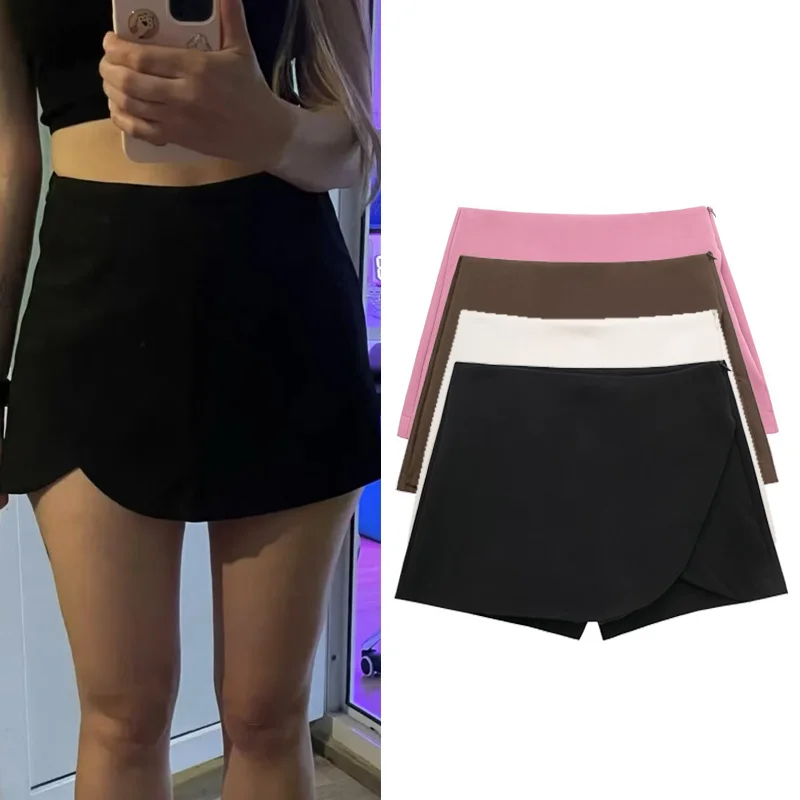 Женские Асимметричные Шорты С Высокой Талией Юбки Летняя Коллекция Сексуальная