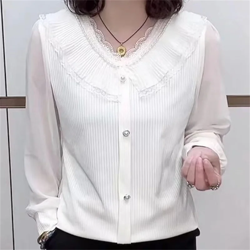 Женская тонкая трикотажная рубашка с V-образным вырезом и длинным рукавом
