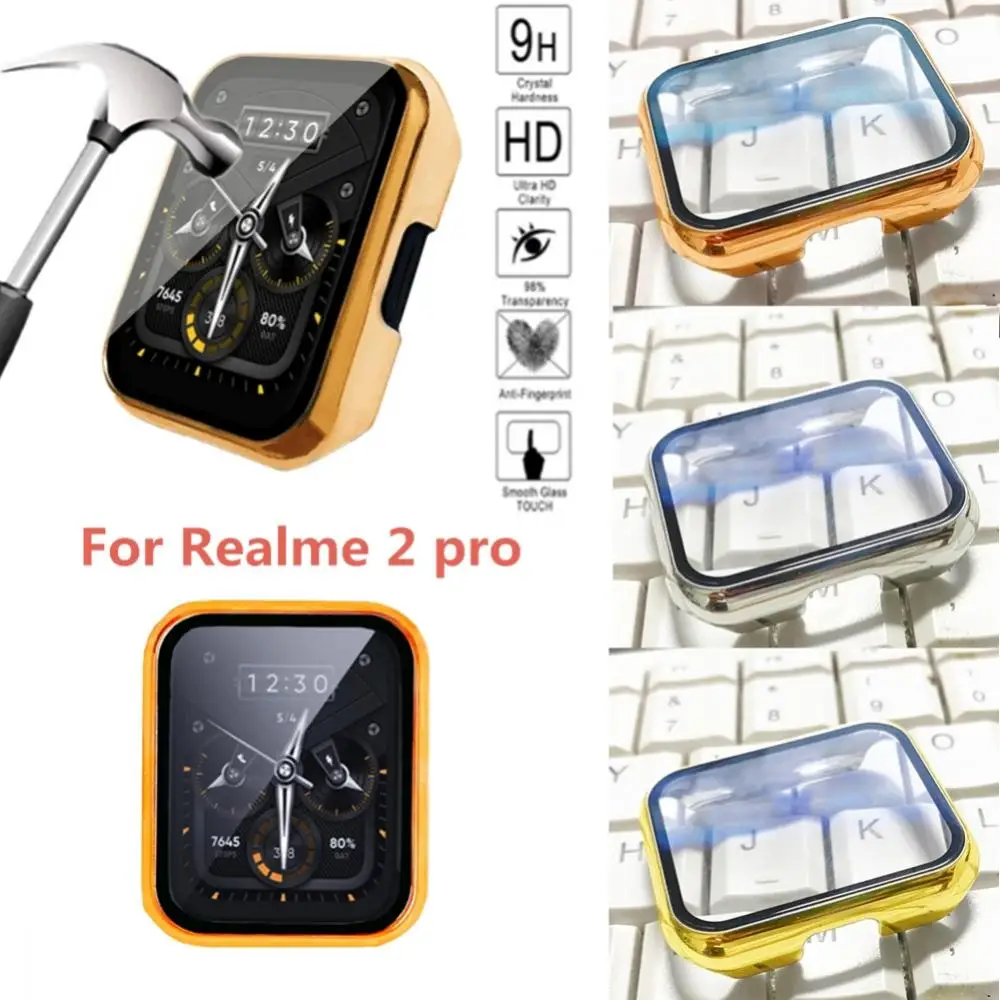 

Защитный чехол для экрана для Realme Watch 2 Pro, чехол для аксессуаров, удобный чехол с полным покрытием, прозрачная рамка из закаленной пленки