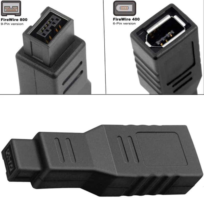 

Запасной переходник Firewire 1394 с 9 на 6 контактов, аксессуар для компьютера, Адаптер B 400 800, внешний штекер, гнездо, стабильное соединение Mini