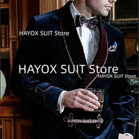 mens suit velvet cape lapel jacket pants loose vintage wedding groomsman ball blazer set tuxedo