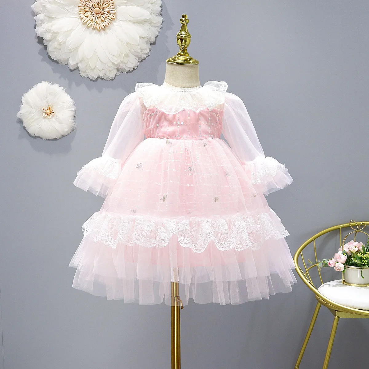 Baby Girls Dress Kids Clothes Princess Costume Maid Cosplay Spring Autumn 1-7 Years Party Dresses For Girl Children's Clothing