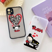 cute cartoon pucca garu phone case for iphone x xr xs 7 8 plus 11 12 13 pro max 13mini translucent matte shockproof case