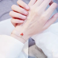 fashion cute girl strawberry bracelet sweet heart zircon small best friend bracelet geometric jewelry bracelets homme tendance