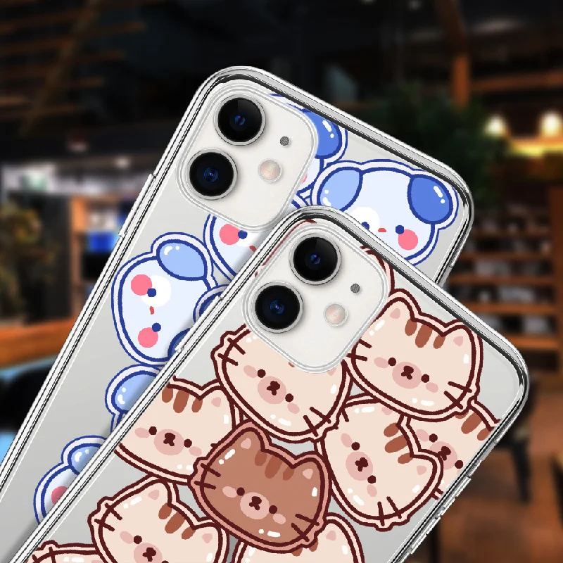 Чехол для телефона с милым мультяшным портретом iPhone 11 12 13 Pro Max X XS XR 7 8 Plus SE2020 мягкий