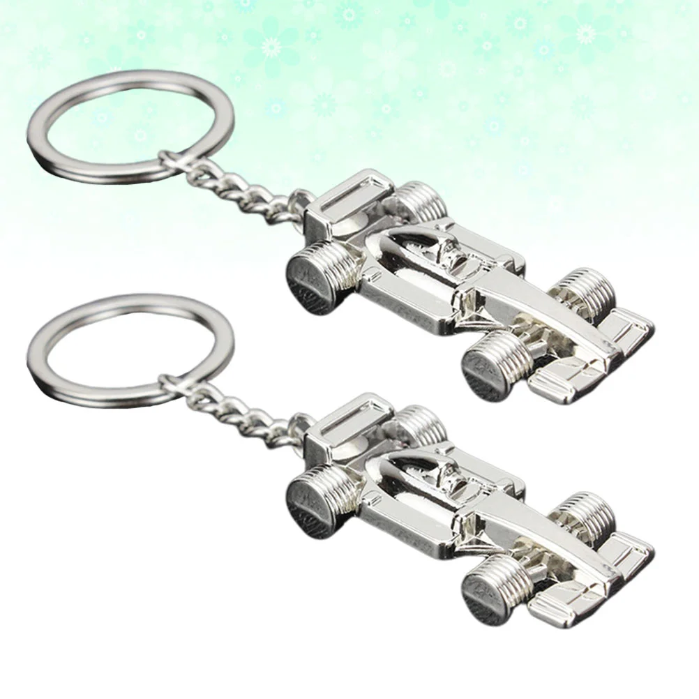 

2pcs Keychains Chic Alloy Mini Racing Car Gift Key Holder Key Ring Key Decoration for Men Adults