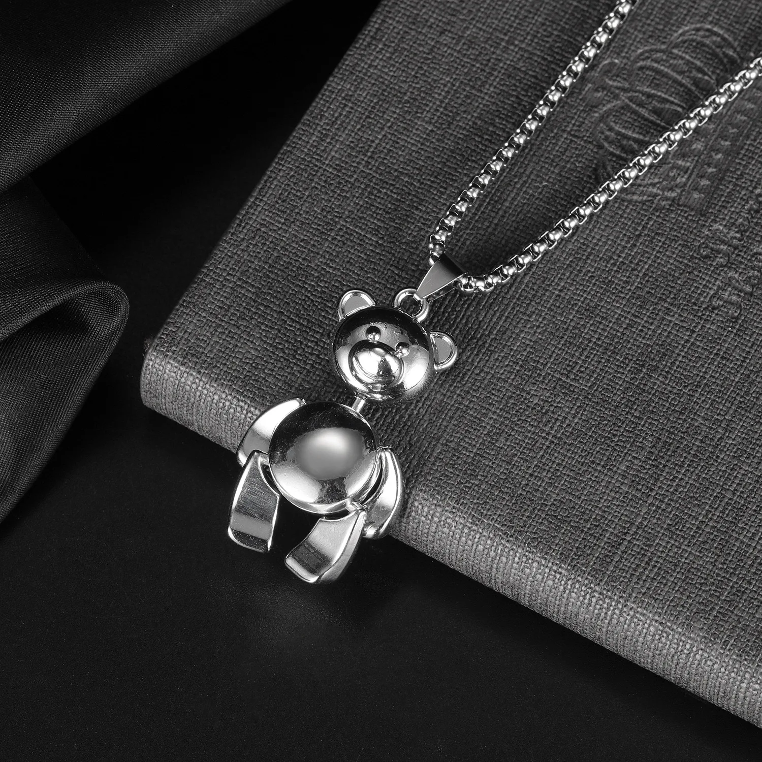 

DARHSEN Alloy Animal Bear Pendants Fashion Jewelry Male Men Necklaces Stainless Steel Box Chain Party Gift
