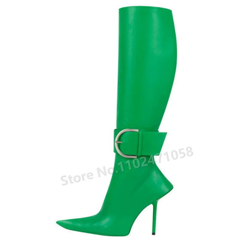 

Модные женские сапоги до колена, с острым носком, на тонком каблуке