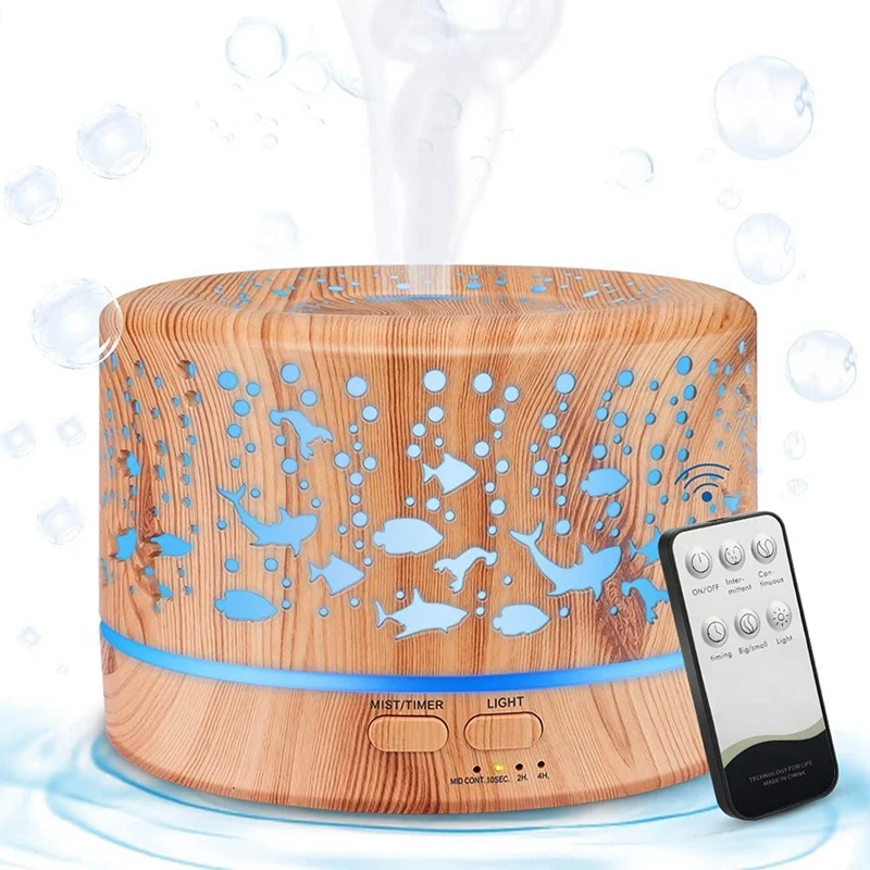 

Практичный аромадиффузор 500 мл, ультразвуковой увлажнитель, диффузор для ароматерапии для эфирных масел, для спальни, офиса, спа с вилкой Ст...