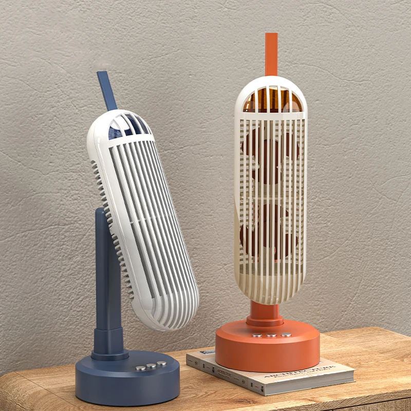 

Tower Spray Fan Air Cooler Shaking Head Electric Fan Bedroom Office Rechargeable Portable Mini Fan USB Air Conditioner