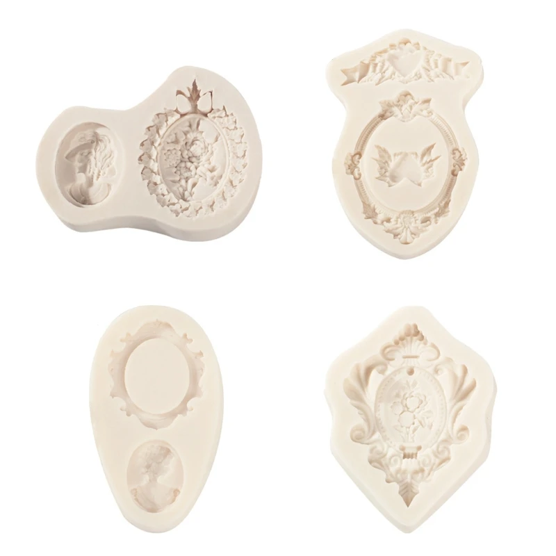 

Baroque Style Fondant Molds Lace Photo Frame Silicone Molds Sugarcraft Cake