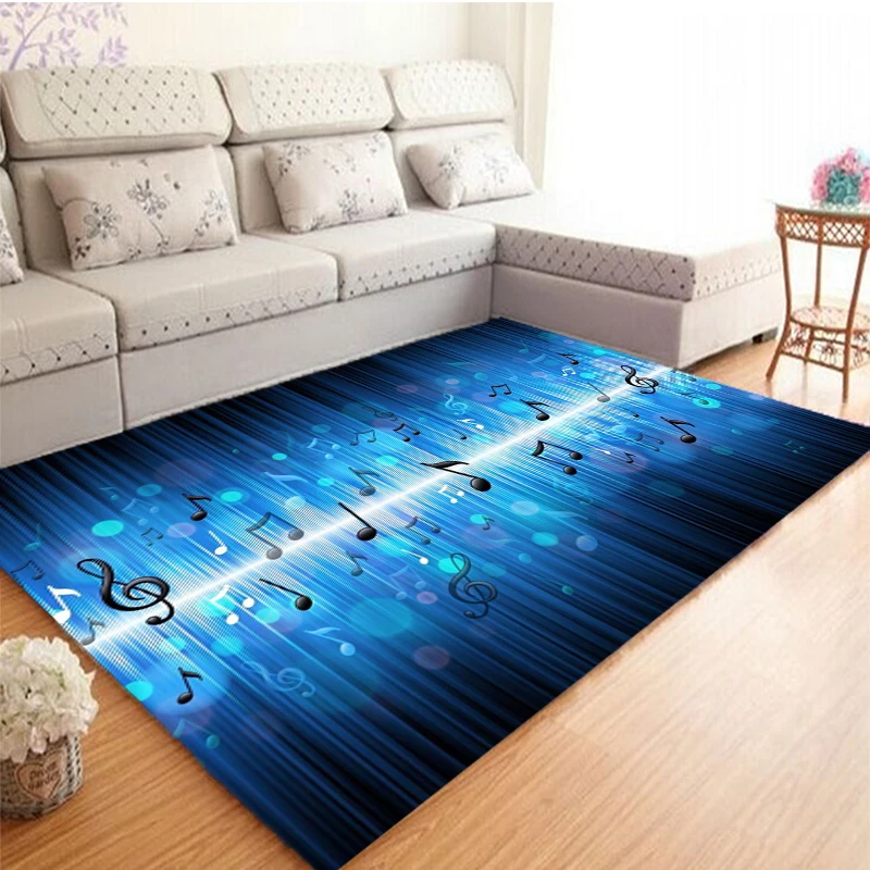Music note guitar printed carpet bedroom family living room office bathroom mat and birthday gift