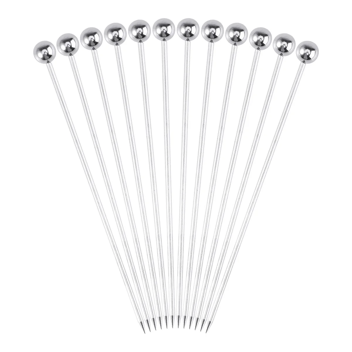 

12PCS Toothpicks Skewer Toothpicks Hawaiian Pick Reusable Metal Picks 4 Inch