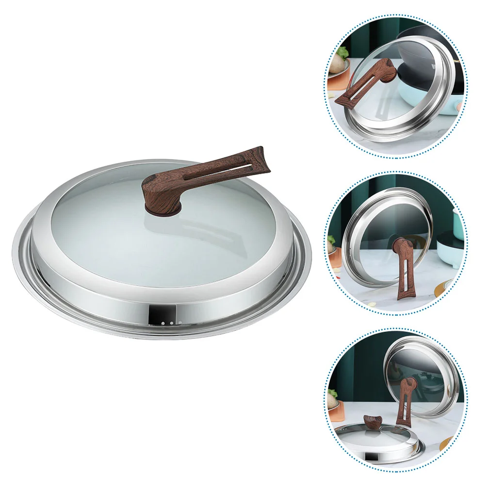 

Stainless Steel Pot Cover Visible Pan Lid Wok Overflow Cover Household Cookware Accessory