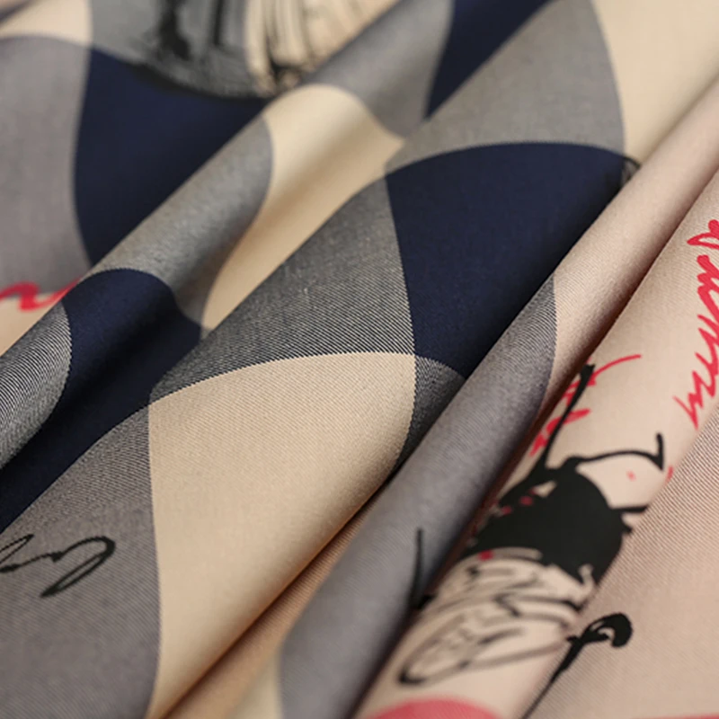 Клетчатая ткань с цифровым принтом 140 см | Дом и сад