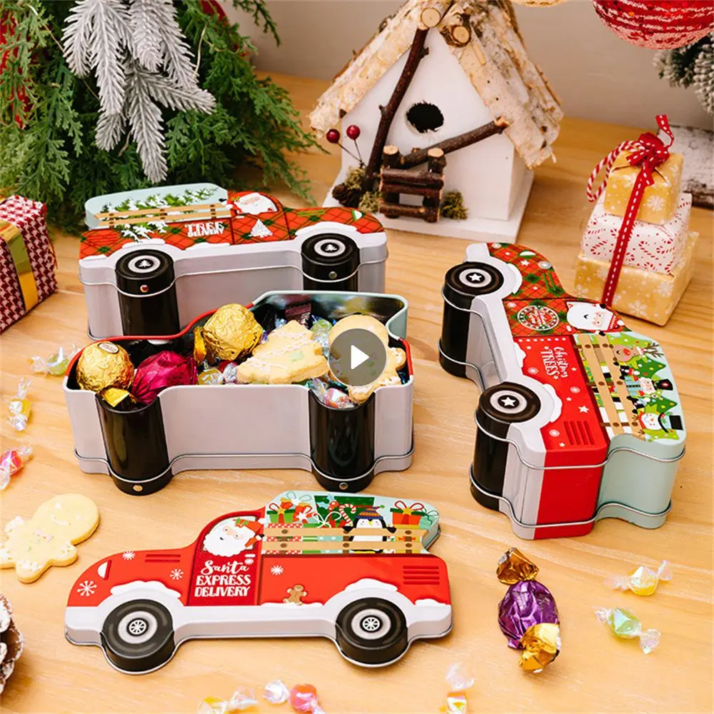 

Automobile Tinplate Box Holiday Decorations Candy Storage Perfect Gift Convenient And Practical Christmas Tree Storage