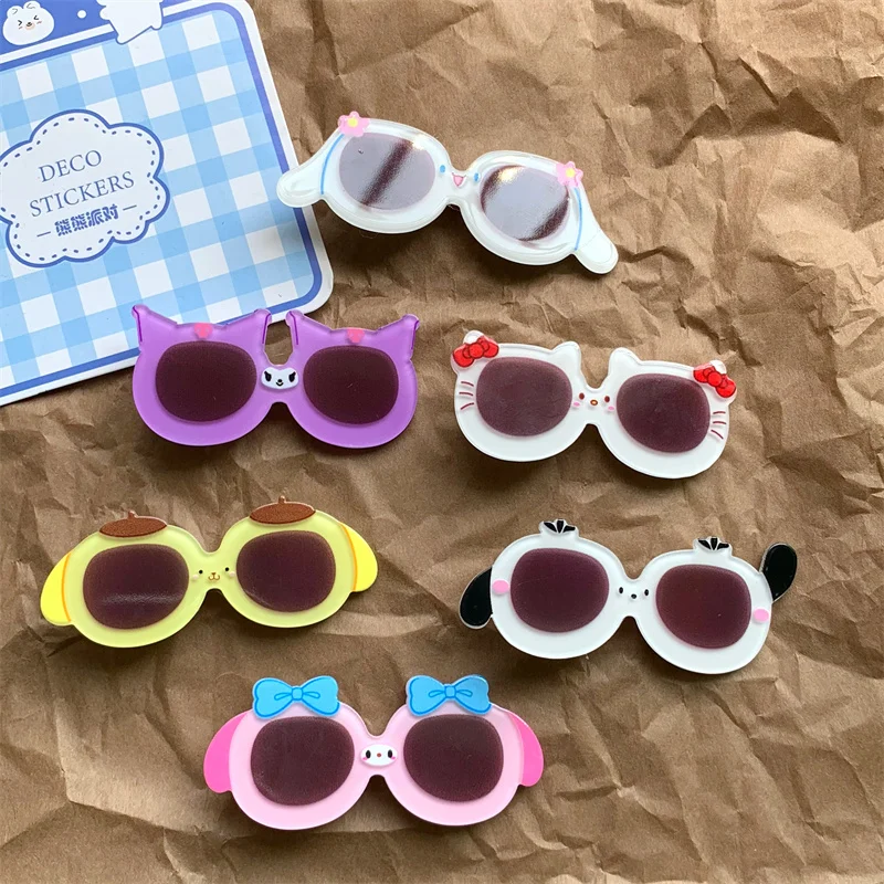 

Kawaii Sanrio забавные креативные очки заколка для волос Милый милый аниме Kuromi Cinnamoroll My Melody девушка студенческие аксессуары для волос