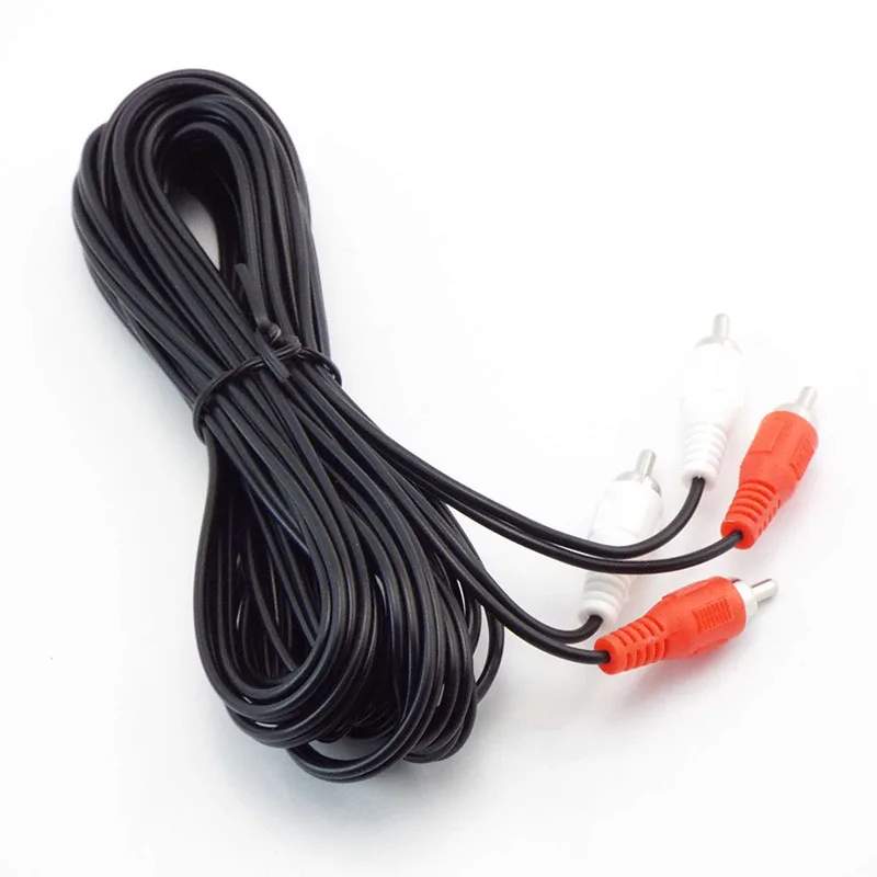 

1M 3M 5M 2-полосный 2 RCA штекер на 2 RCA штекер Аудиокабель Стерео двойной удлинитель AV-разъем провод для DVD TV CD Усилитель звука