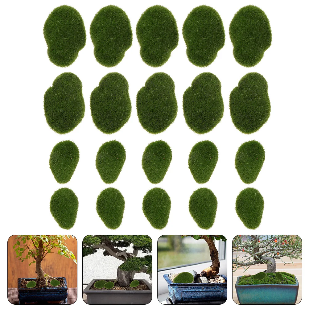 

Stone Stones Artificial Fake Faux Decorative Mossy Green Lifelike Simulated Globes Vase Tank Decor Filler Hanging Sphere Boxwood
