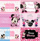 Розовый фон для детского дня рождения Минни Маус балерина Маус для девочек баннер Минни Маус