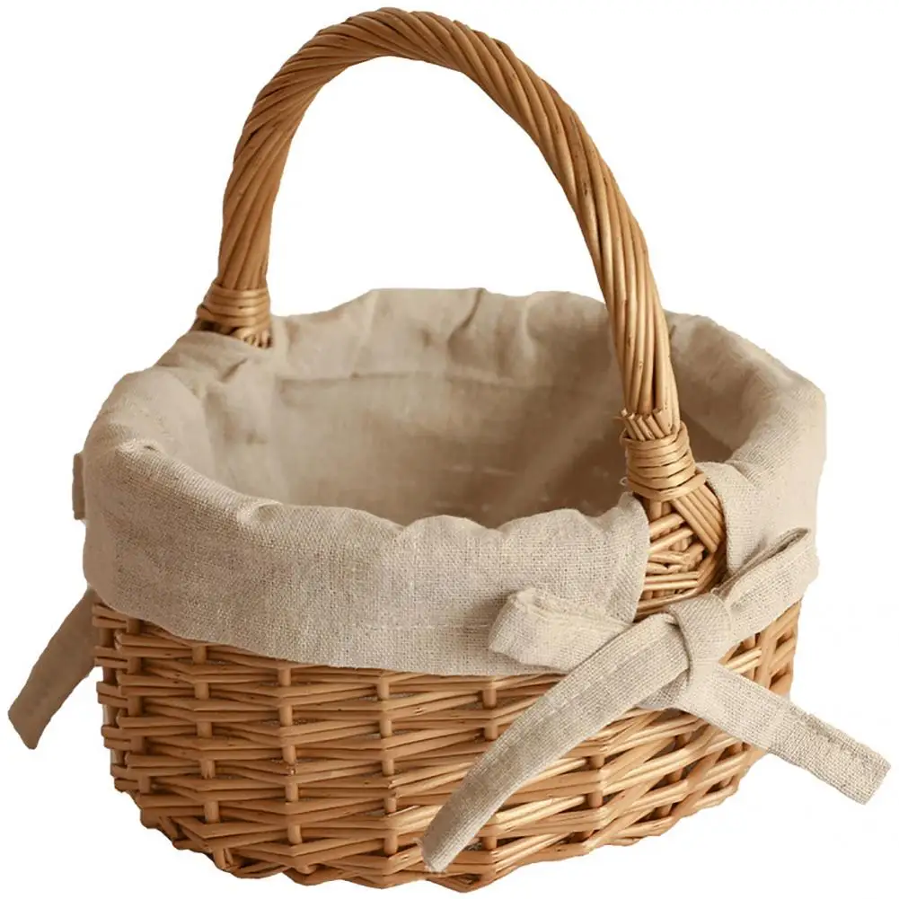 

Practical Fruit Basket Decorative Wedding Basket Widely Applied Portable Handle Party Decorative Basket Vintage Style