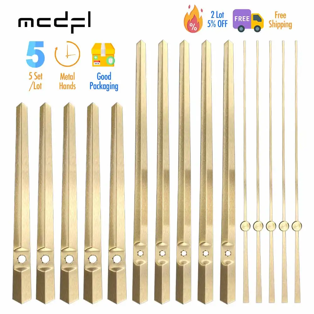 Золотые стрелы для настенных часов, часы, Набор стрелок, большой кварцевый механизм с иглами, набор инструментов «сделай сам» с центральным механизмом