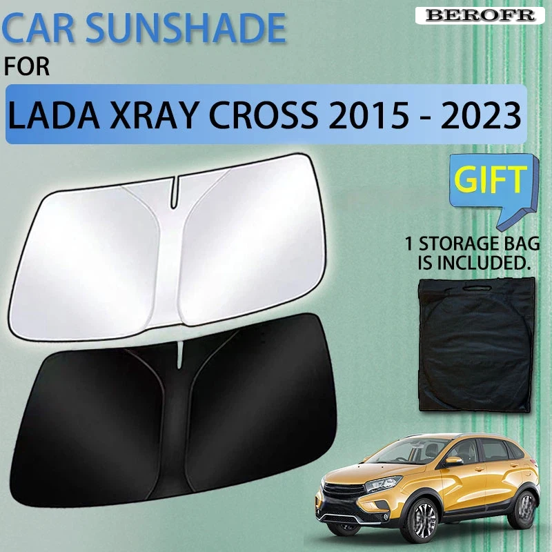 Фото Солнцезащитный козырек для Lada Xray Cross 2015-2022: аксессуар для защиты от солнца и УФ-излучения, наклейка на переднее стекло автомобиля №1