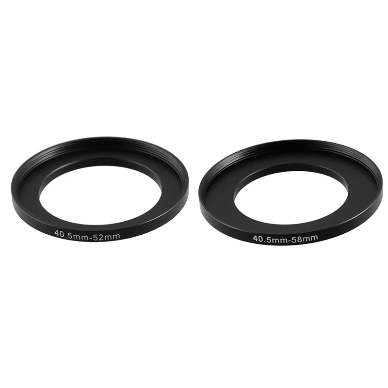 

2 шт., металлические удлинительные кольца-адаптеры для фильтра камеры, 40,5-52 мм и 40,5-58 мм