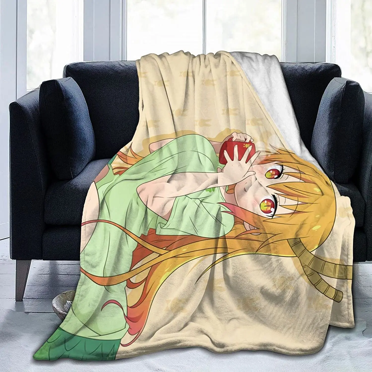 

Tohru Kobayashi Fluffy Soft and Comfortable Blanket, Anime Warm Embrace of Sympathy