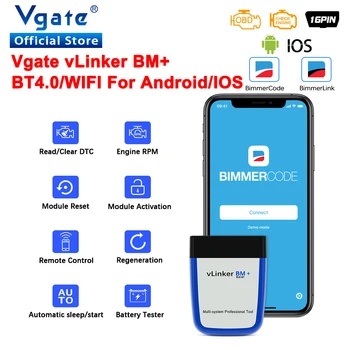 Vgate vLinker BM ELM327 For BMW Scanner wifi Bluetooth 4.0 OBD2 OBD 2 Car Diagnostic Auto Scan Tool Bimmercode ELM 327 V 1 5 1