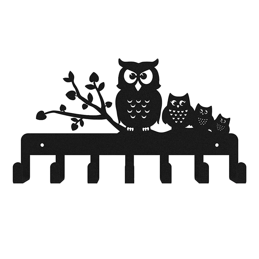 

Wall Hooks Coat Key Rack Hook Holder Mounted Owl Hallway Towel Entryway Hanger Bathroom Farmhouse Cast Iron Decorative Adhesive