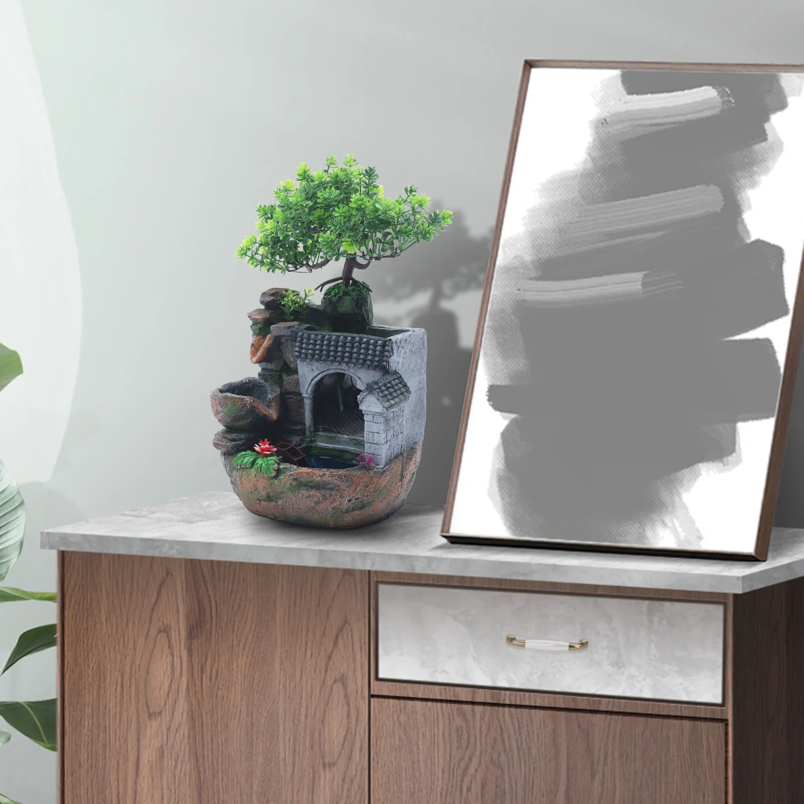 Настольный фонтан Bymaocar с водопадом настольный декор со светодиодным водяным