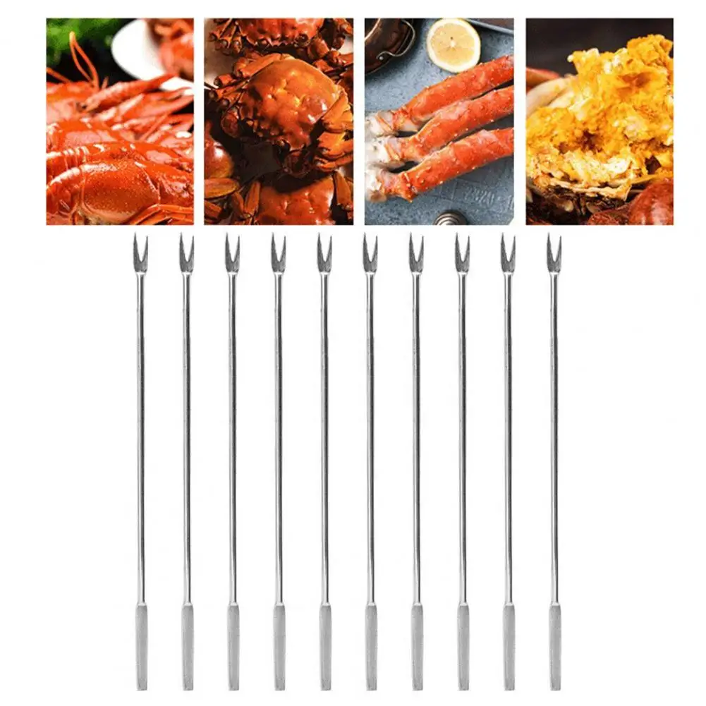 

10Pcs/Set Lobster Crab Needle Stainless Steel Multi Function Walnut Needle Fruit Fork Kitchen Gadgets Seafood Tools Kitchen