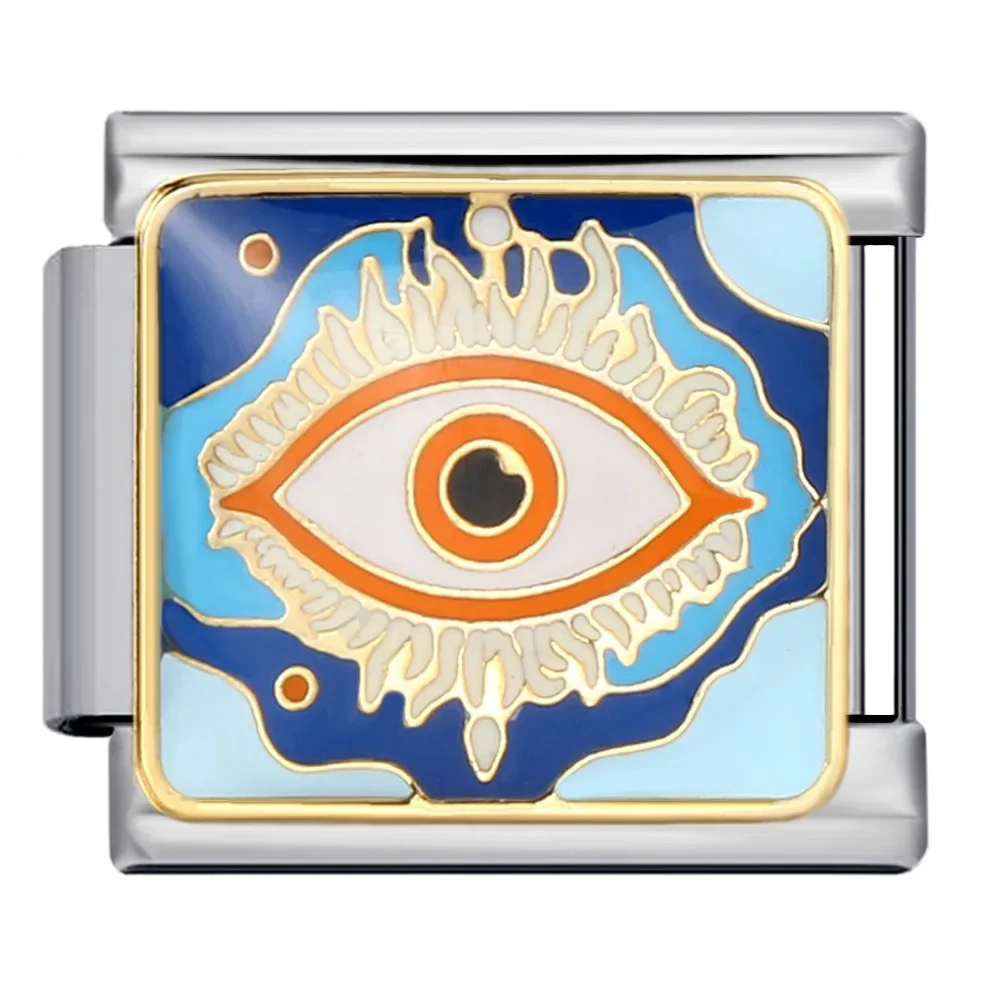 Италия браслет-звенья Cham's Eye из нержавеющей стали сварной капельный масляный узор DIY стрейч сращивание ювелирных изделий оптом (art.: 3920cab95bc40) - 3920cab95bc40