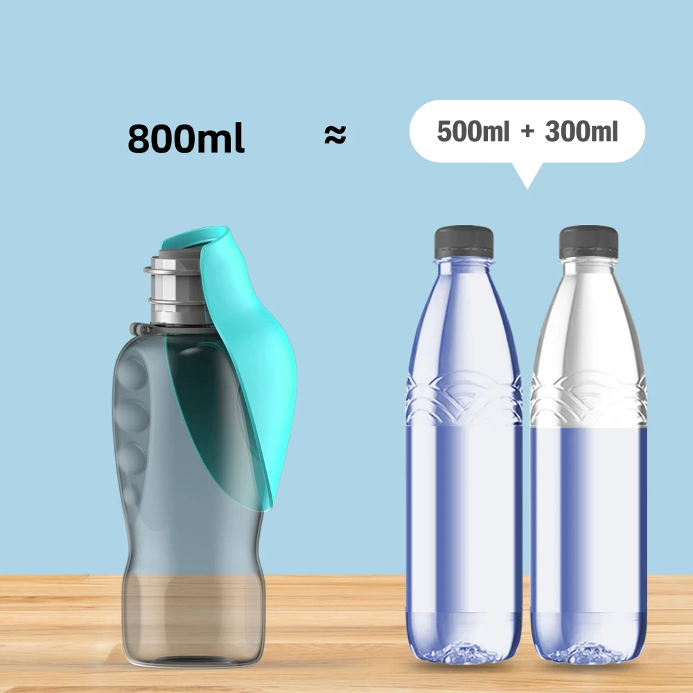 800ml tragbare Hunde wasser flasche für kleine mittelgroße Hunde Outdoor-Reise Trinkschale Welpen katze Feeder Haustier Labrador Zubehör 5