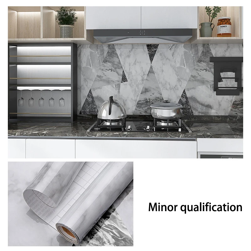 

3M/5M Self Adhesive Marble Wallpaper Peel And Stick Waterproof Bathroom Kitchen Cabinets Desktop Stickers Home Decor Film