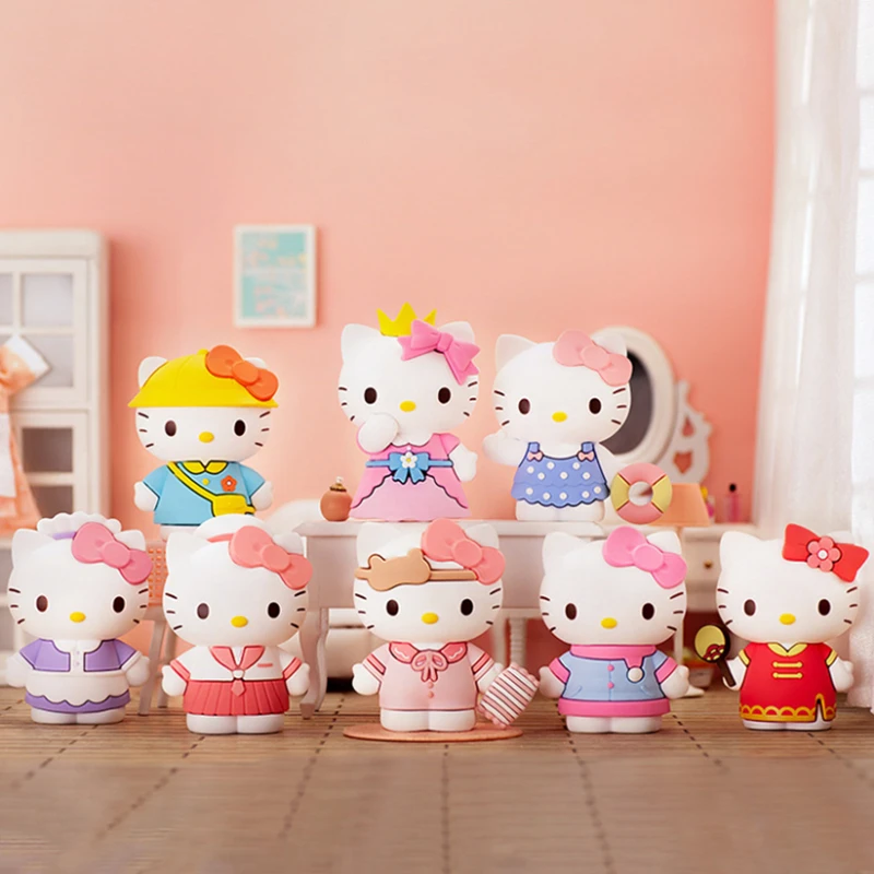 

New Genuine Hello Kitty Dress Up Diary Series Ornament Doll Tide Play Removable Figures Hand Office Doll Kids Adult Gift
