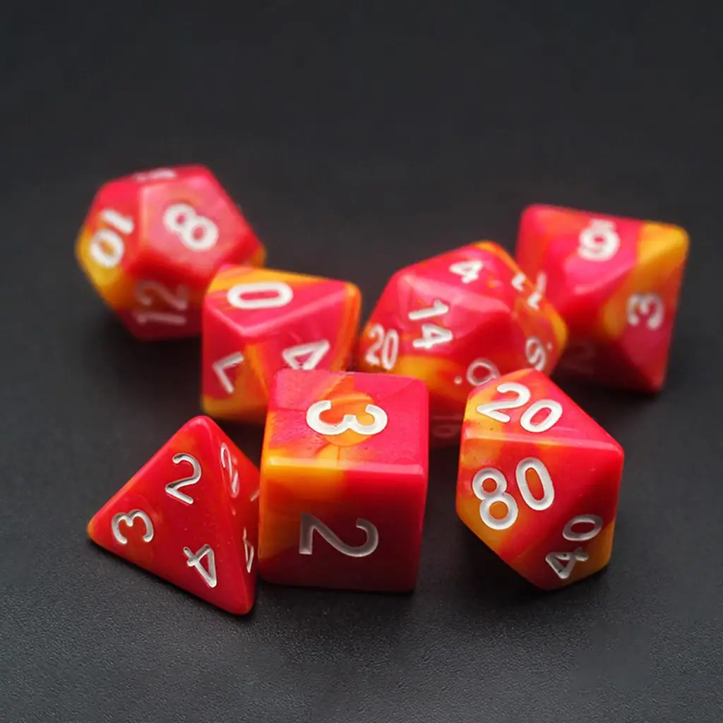 

Lot of 7 Multi-sided Acrylic Dice for Board Game, Entertainment,