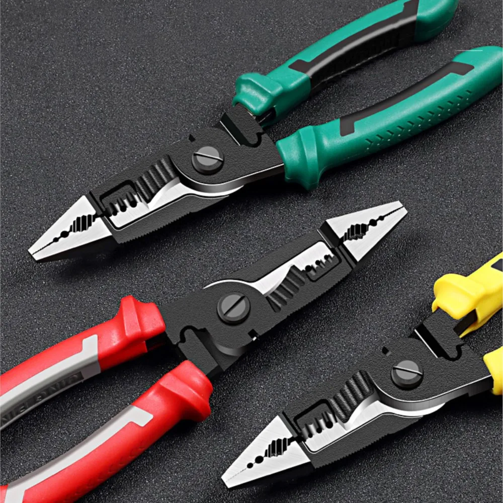 

Long Nose Combination Pliers Multifunction Electrician Pliers 9 in 1 Multi-tool Nippers Cutter Wire Crimping Diagonal Hand Tools