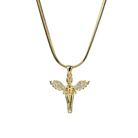 fashion brand copper inlaid zircon angel pendant hiphop trendy women necklace student street hip hop ear accessories
