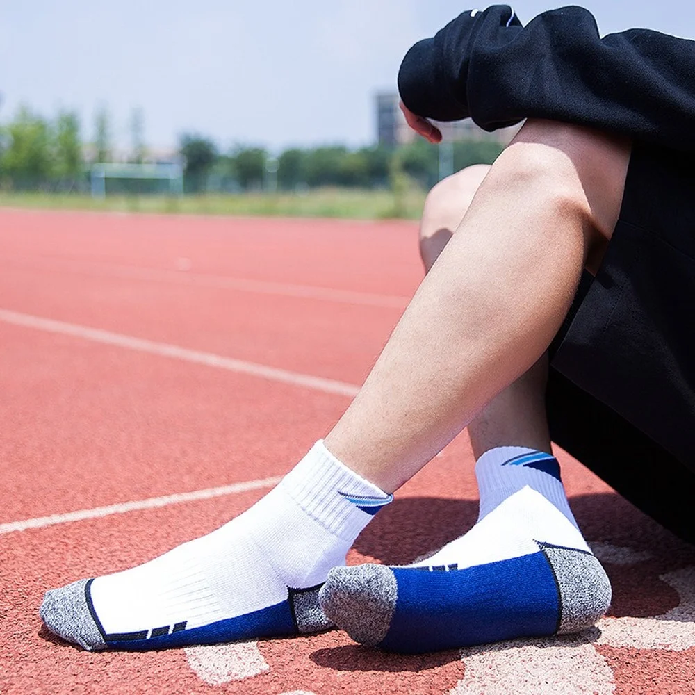 5 Pairs Breathable Harajuku Casual Men and Women Socks Color-blocking Slash Professional Running Women Sports Socks