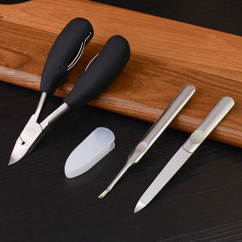 

3 PCS Stainless Steel Cuticle Removal And Nail File Nail Care Tools For Women Men Manicure Set Professional Grooming Gift Kit