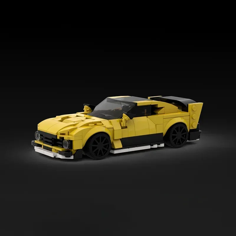 Фото Модель чемпионов скоростных автомобилей Moc, строительные блоки, желтый супер спортивный автомобиль, кирпичи, сделай сам, сборка, строительная игрушка, праздничные подарки №2