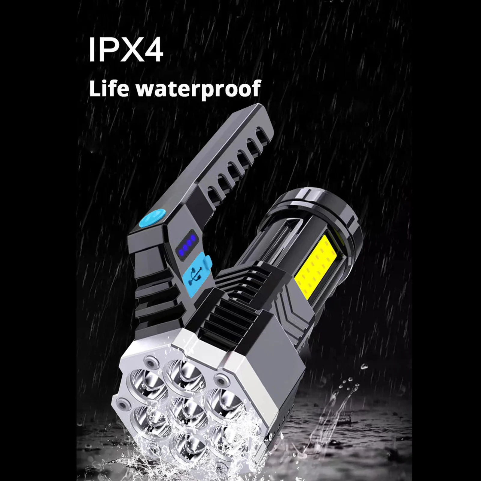 

USB-зарядка, красный телефон, встроенный аккумулятор COB, 7 светодиодов, водонепроницаемый фонарик для ночной рыбалки
