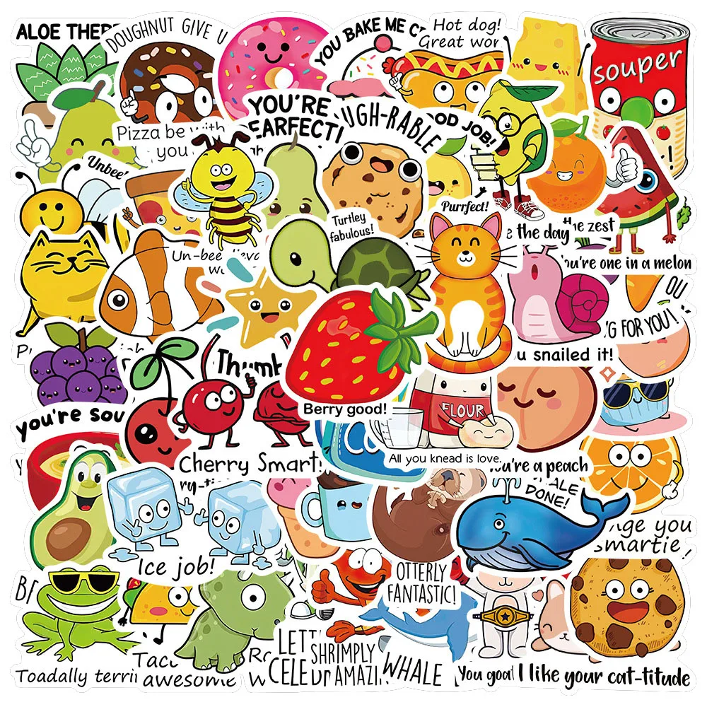 

10/30/50PCS New Interesting Cartoon Stickers Personalized Creative Stickers Computer Skateboard Waterproof Stickers Wholesale