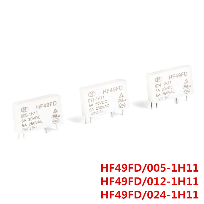 2 шт. реле 12 В HF49FD-005-1H11 005-1H11 HF49FD DC5V 1H12 4PIN 5A 5 выпуск 24